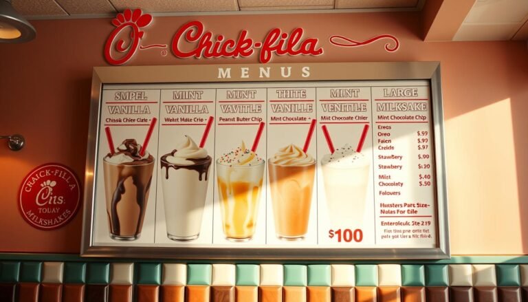 chick-fil-a milkshakes menu with prices