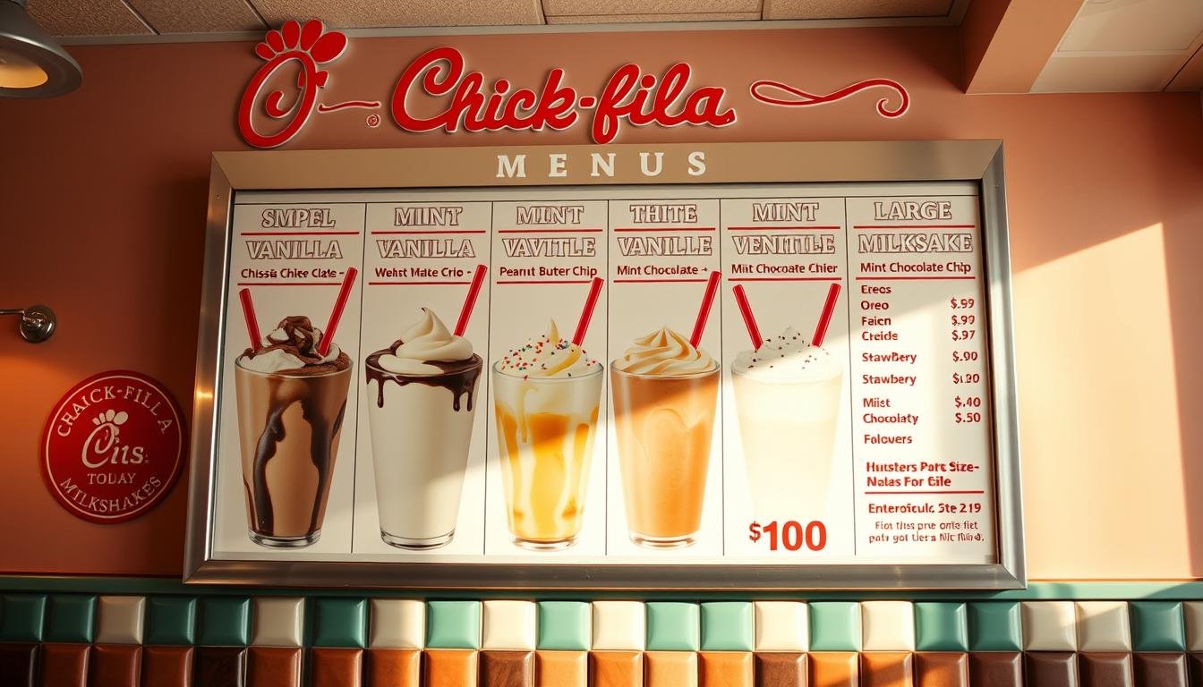 chick-fil-a milkshakes menu with prices