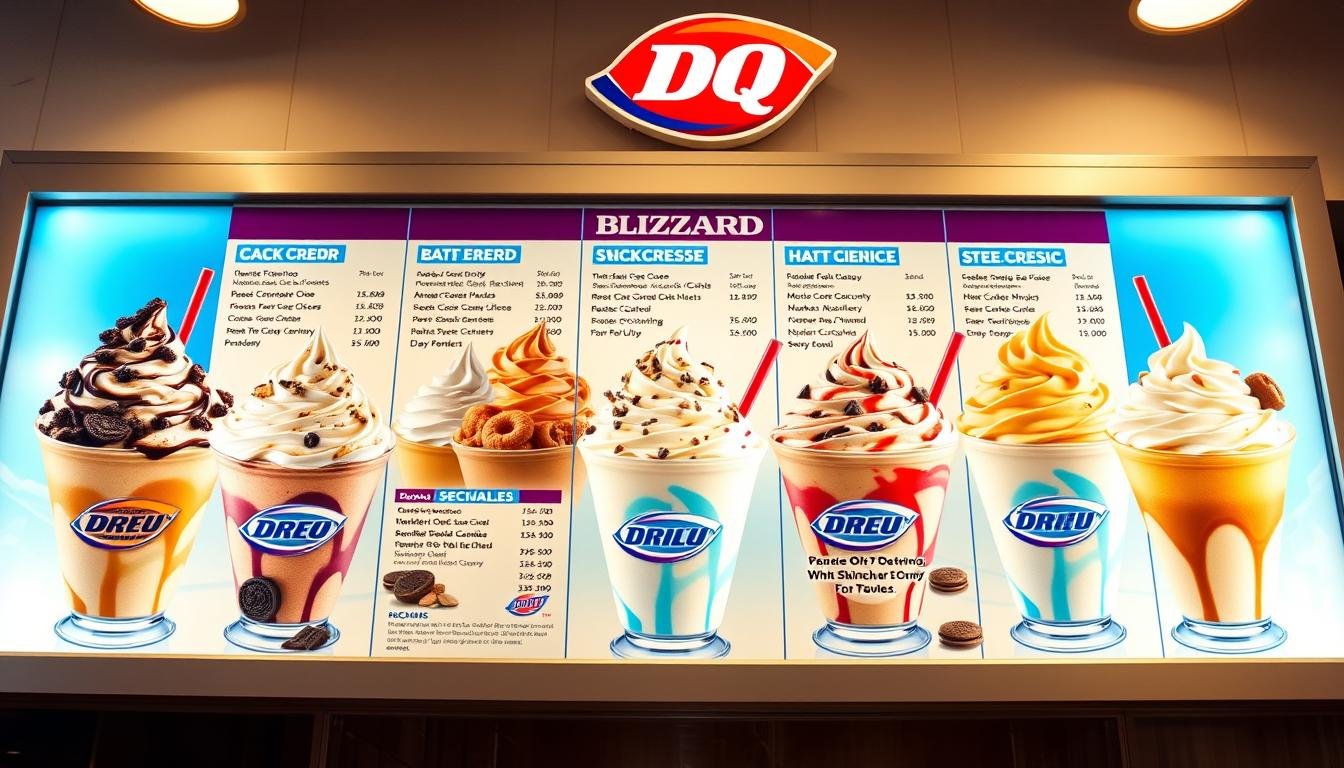 dairy queen blizzard menu