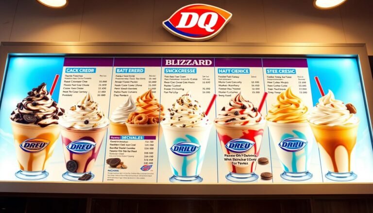 dairy queen blizzard menu